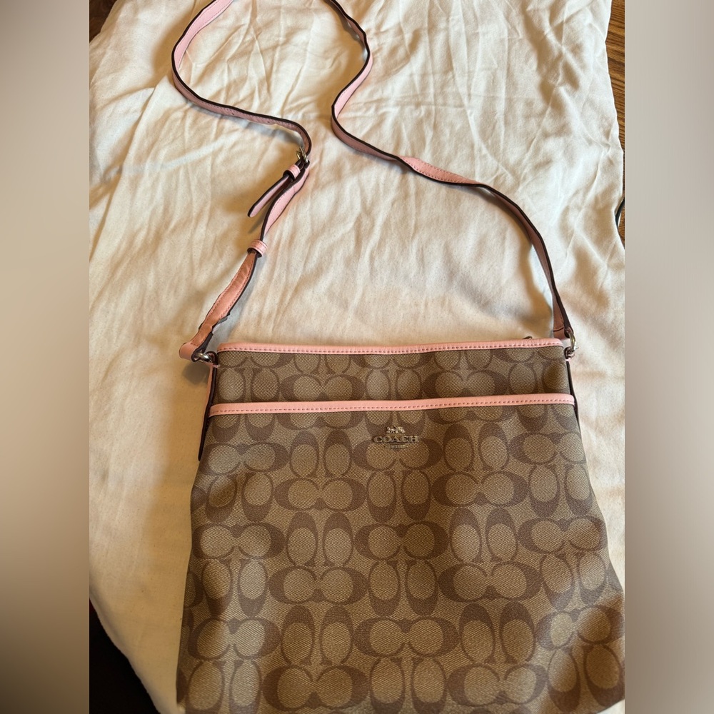 Pink and Tan Coach Purse F58297